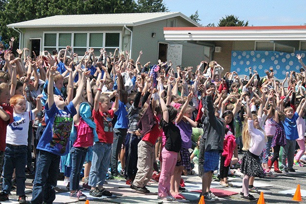 Students at Broad View Elementary School in Oak Harbor participate in a talent show last spring. Whidbey Title 1 schools