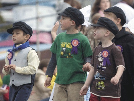 Holland Happening’s little Dutch boy contestants march in the 41st annual parade last weekend in downtown Oak Harbor.