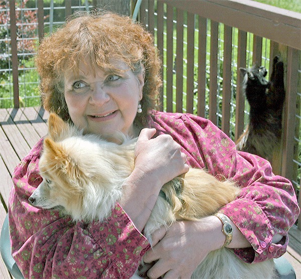 Central Whidbey resident Linda Lines holds her pomeranian