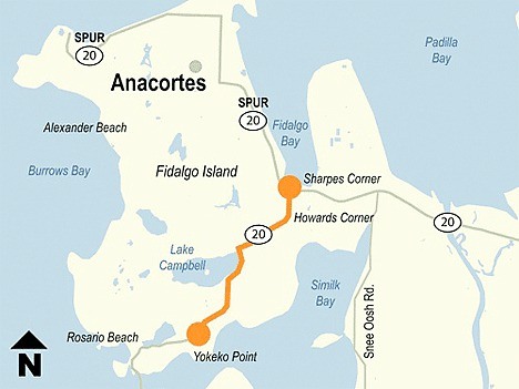 This map prepared by WSDOT shows the area of the Quiet Coves projects