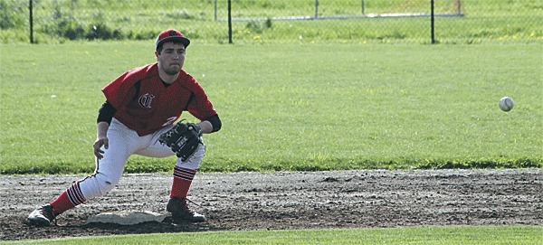 Coupeville second baseman Drew Chan awaits a throw during an attempted steal by Archbishop Murphy Monday.