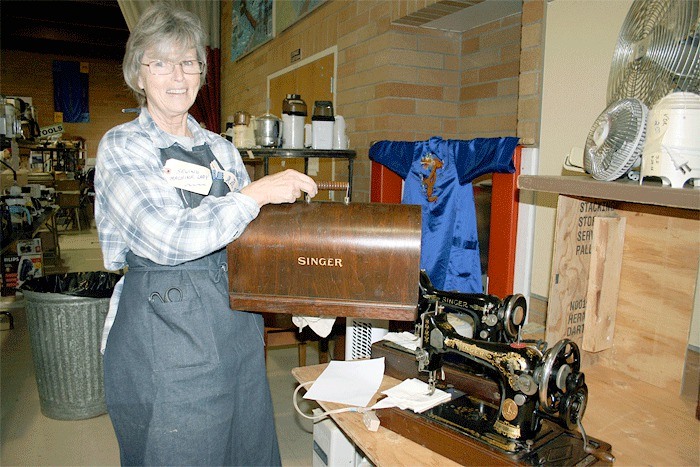Coupeville Lions Club volunteer Donna Brown refurbished several vintage sewing machines so they would be ready in time for the Coupeville Lions Club garage sale taking place this weekend at the Coupeville Elementary School.
