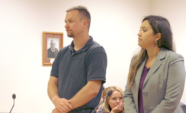 Dylan Jefferies appears in Island County Superior Court Monday with attorney Sarah Perez.
