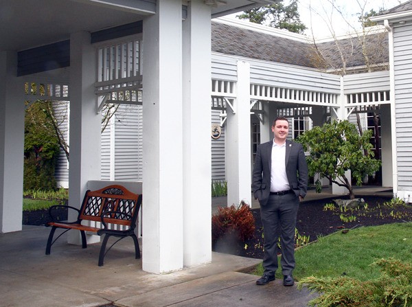 Careage Administrator Sean O’Neill stands in front of the skilled-nursing facility in Coupeville.