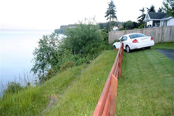 Arlys Abrahamse’s car popped two tires as it “rocketed across the backyard