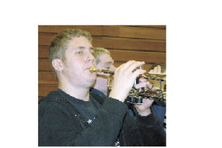 Oak Harbor High School senior Ben Olson rehearses for the all-district band festival