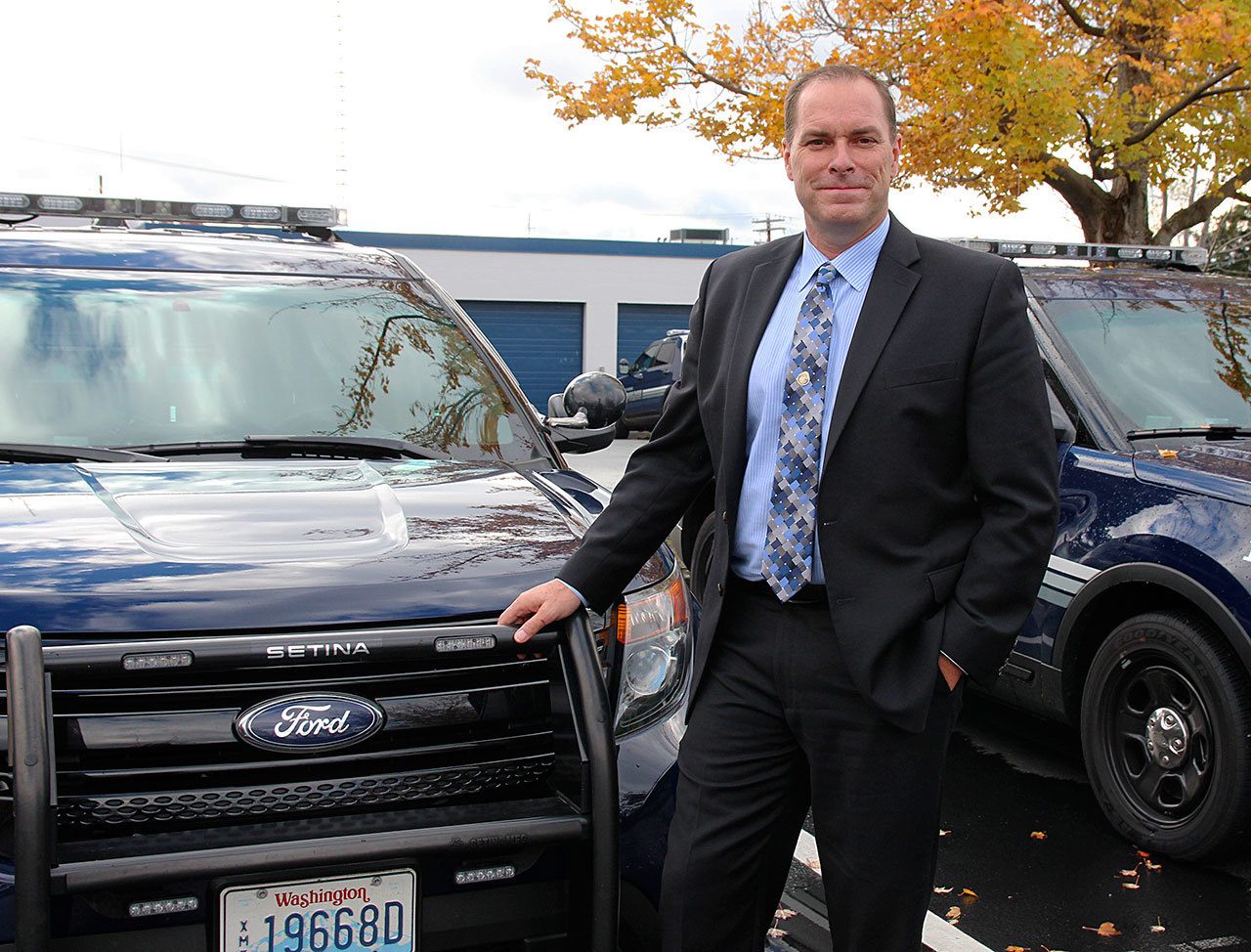 Kevin Dresker takes over this month as the new Oak Harbor police chief. (Jessie Stensland / Whidbey News-Times)