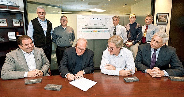 Construction will begin early next year on a new 144-car ferry. The Ferries Division of the Washington State Department of Transportation today signed a contract change order with Vigor Industrial and its US Fab shipbuilding division to begin construction at Washington State Ferries headquarters in Seattle