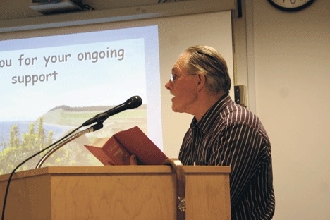 Coupeville resident Doug Dragoo brought a dictionary to read the definition of “assessment” at the Island County commissioners’ public meeting Wednesday. He wanted to counter the claim in the notice of public hearing that the special assessment was “not a tax.”