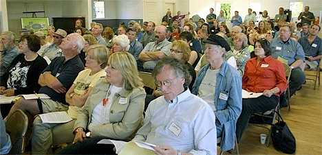 The Whidbey Island Grown logo was unveiled Tuesday night in front of a packed house at the Coupeville Recreation Hall.