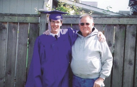 A more recent photo of the two at Paul’s graduation.