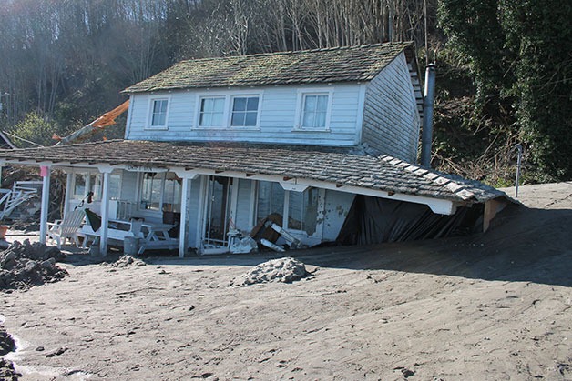 A landslide in February crashed into a Clinton beachfront cabin