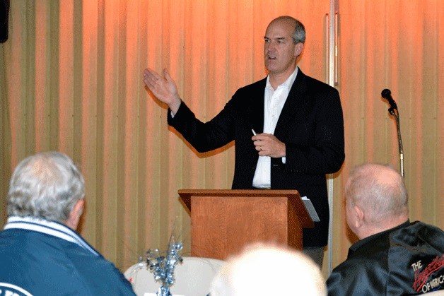 Rep. Rick Larsen addresses veterans during a roundtable discussion Oct. 24 at the Oak Harbor Veterans of Foreign Wars Post 7392.