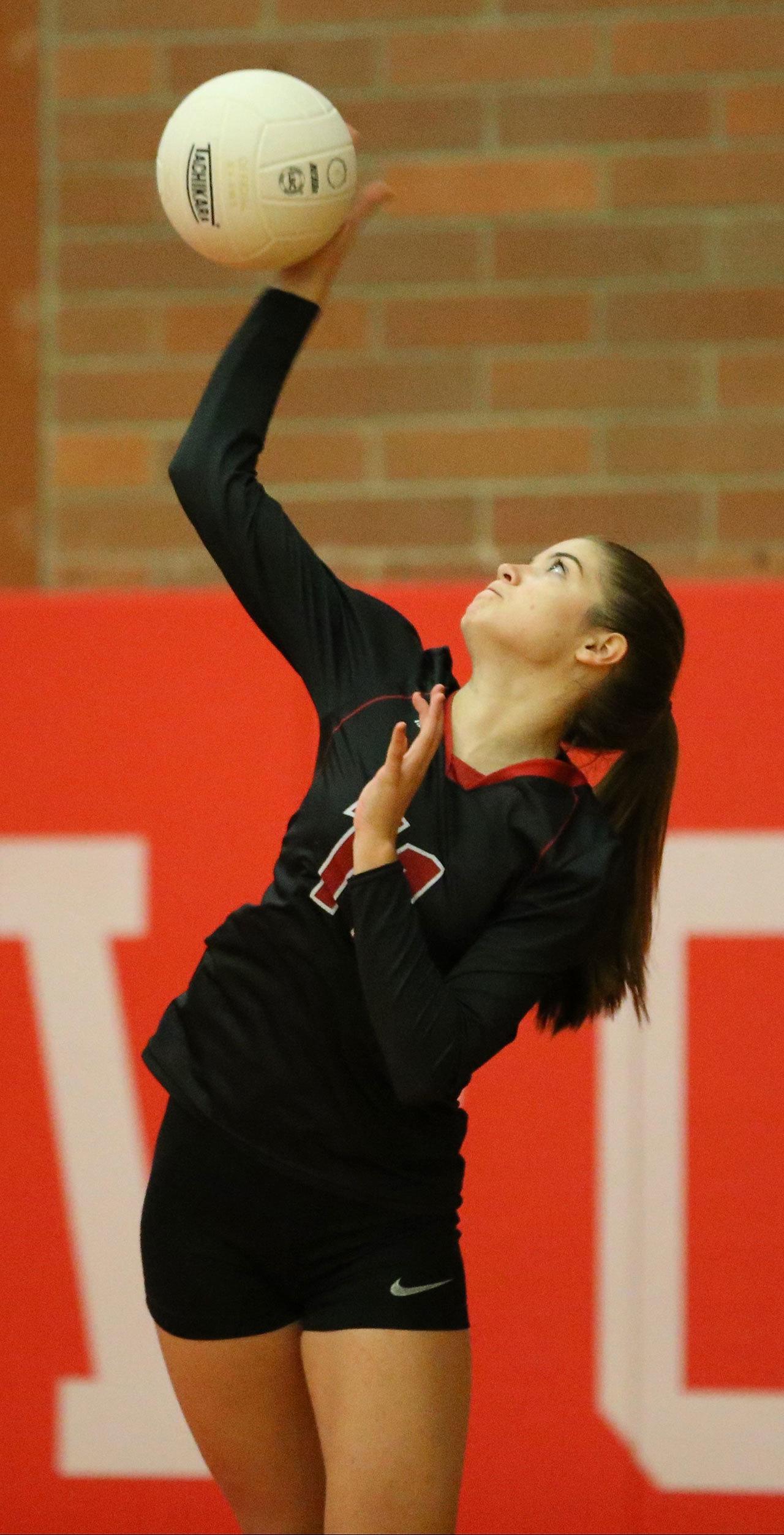 Coupeville’s Katrina McGranahan was named the Olympic League’s MVP in volleyball. (Photo by John Fisken)