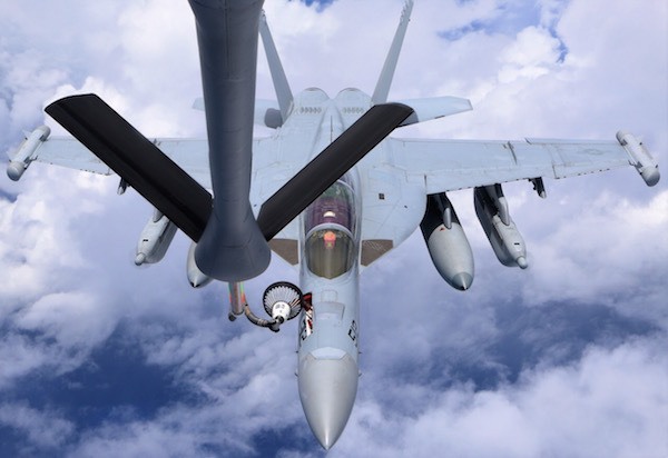EA-18G Growler refuels over the Pacific Ocean. U.S. Navy photo