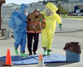 Level A  responders make first contact with a potentially contaminated victim in the “hot zone