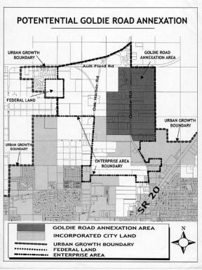 A map of proposed annexation areas