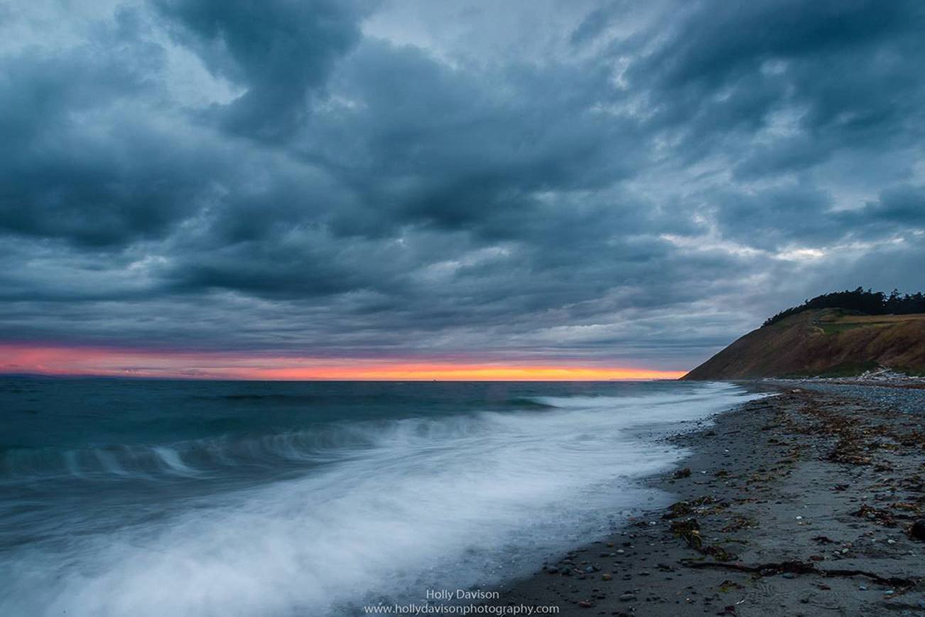 Finding light in the midst of stormy weather. Ebey’s Landing is always a great place for a beach walk. Photo by Holly Davison Photography