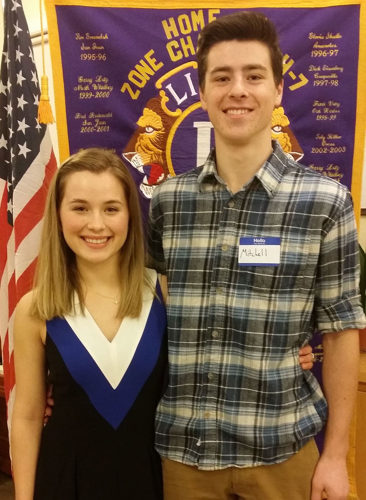 Coupeville High School seniors Valen Trujillo and Mitchell Carroll were chosen as Students of the Quarter by the Coupeville Lions Club. Photo provided