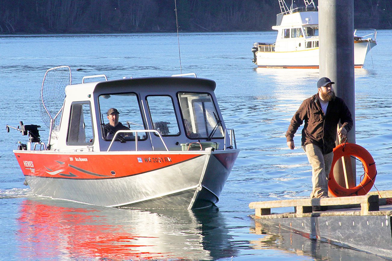 Fishermen arrive at the boat launch at Cornet Bay Monday, Feb. 13, 2017. Salmon fishers were out fishing for blackmouth, which will be open in Marine Area 9 in Admiralty Inlet this week. Photo by Ron Newberry/Whidbey News-Times