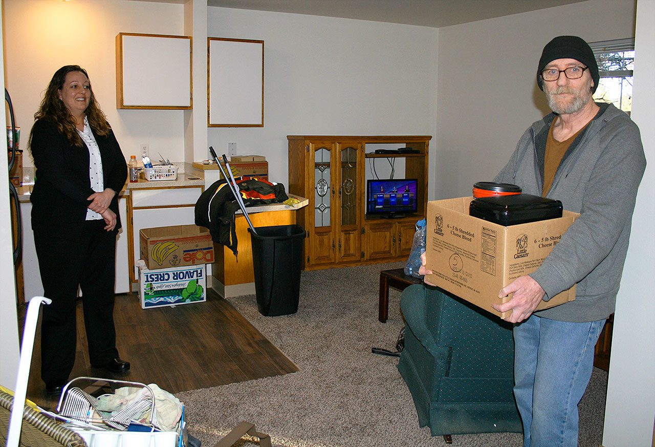 After nearly five years of trying to get in to Section 8 housing, Roy Morrison moved into his apartment last week. Photo by Daniel Warn/Whidbey News-Times