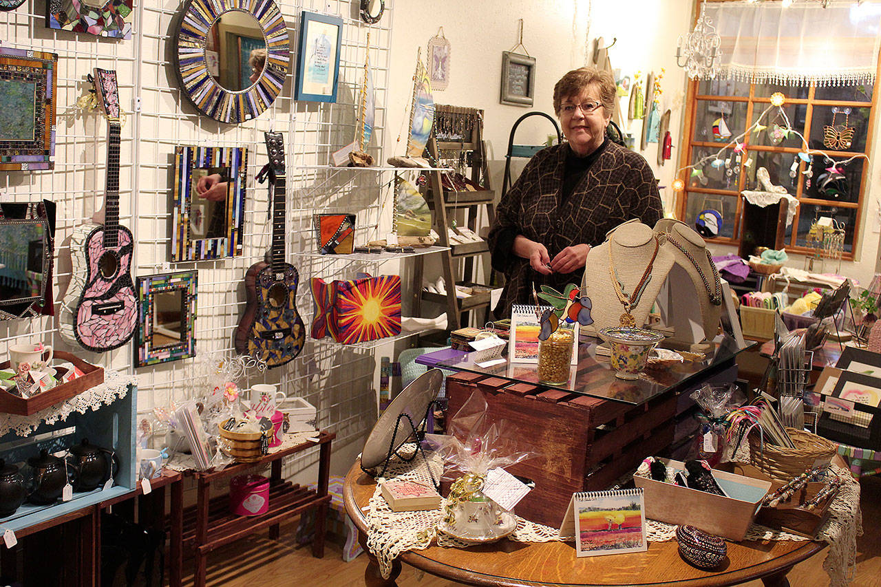 Charlotte Gray recently opened Whimsies in downtown Oak Harbor as a gift store and place for local artists to sell their products. Photo by Patricia Guthrie/Whidbey News-Times