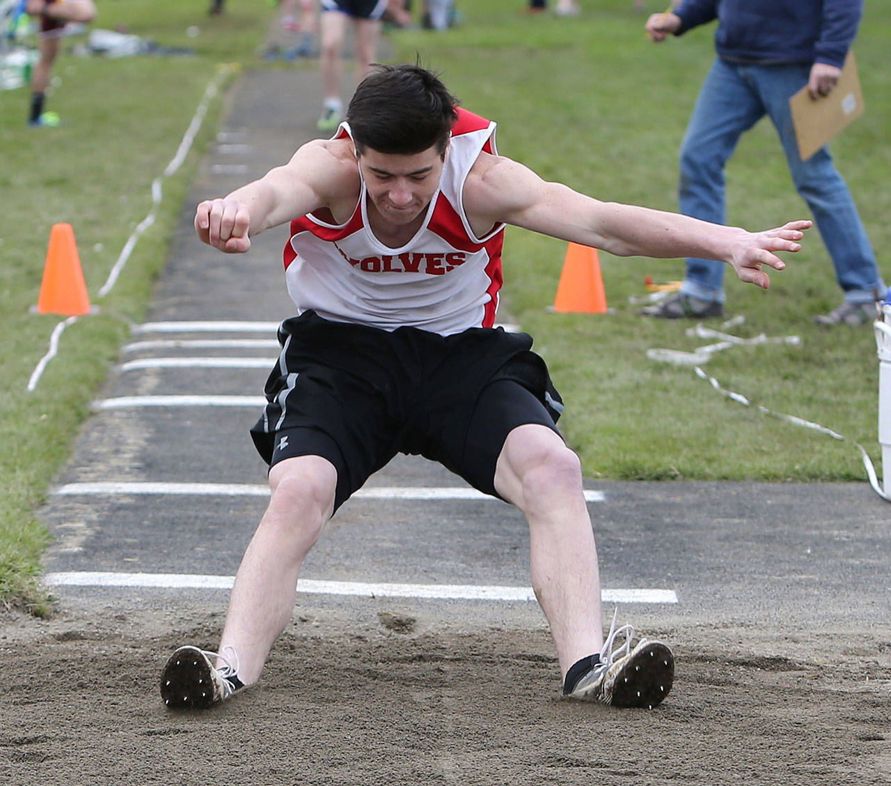 Mitchell Carroll competed in the state meet for Coupeville last spring. (Photo by John Fisken)