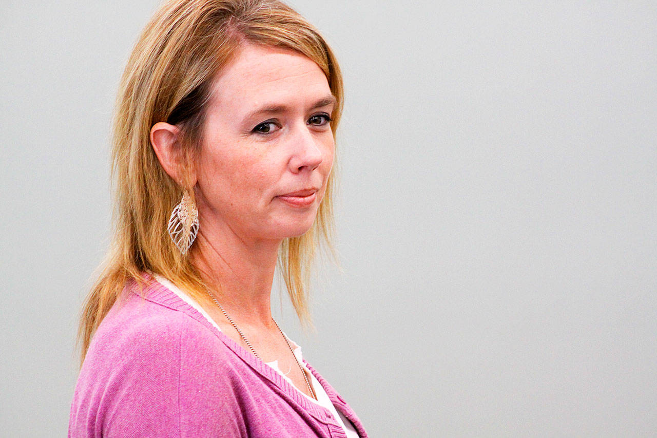 Melissa Rohr, attending a school orientation in Coupeville last August, is leaving the Coupeville School District for another position in Southern California. Coupeville is now seeking a new middle school principal. Photo by Ron Newberry/Whidbey News-Times