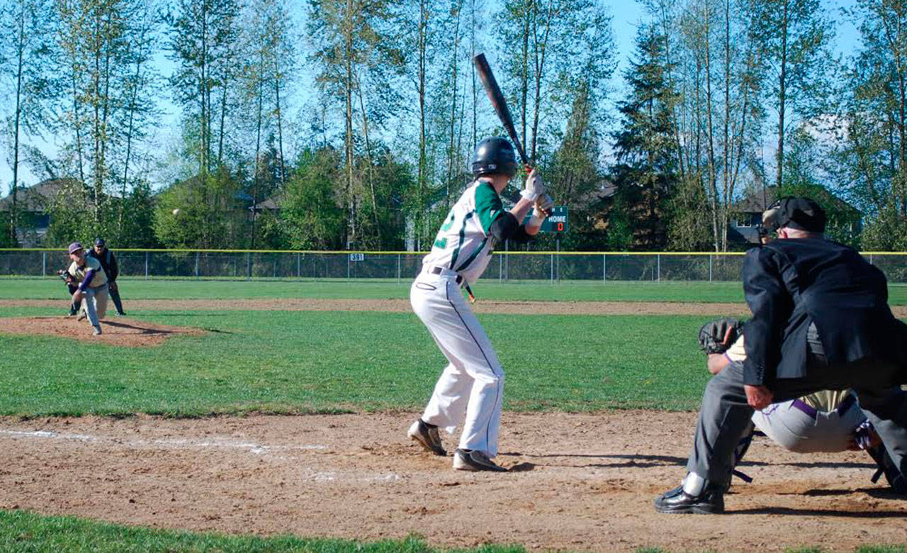 Steven Richards pitches to Getchell’s Matthew Card Monday. (Photo by Teresa Besaw)
