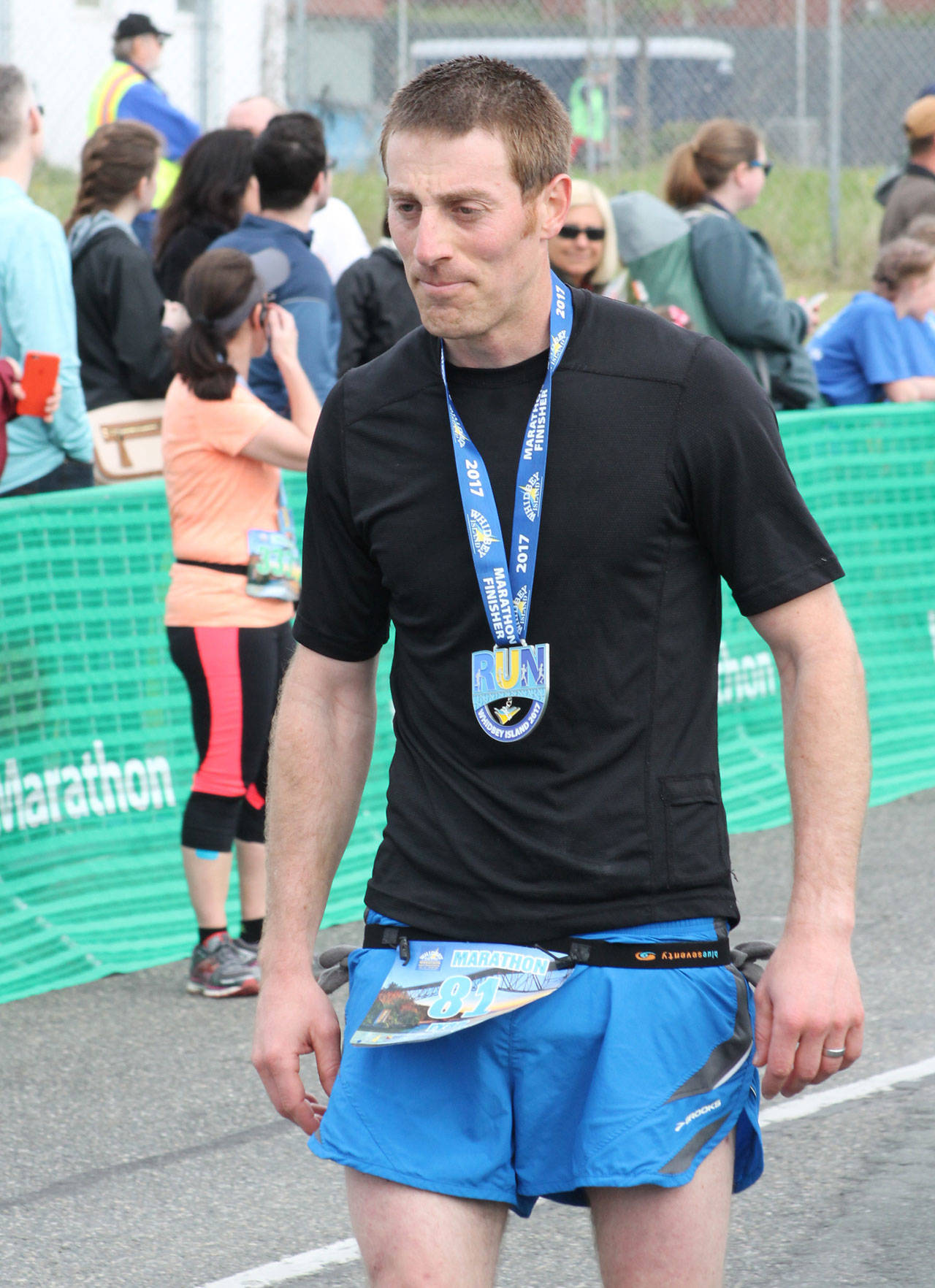 Ryan Hill finished first in the 2017 Whidbey Marathon. (Photo by Jim Waller/Whidbey News-Times)