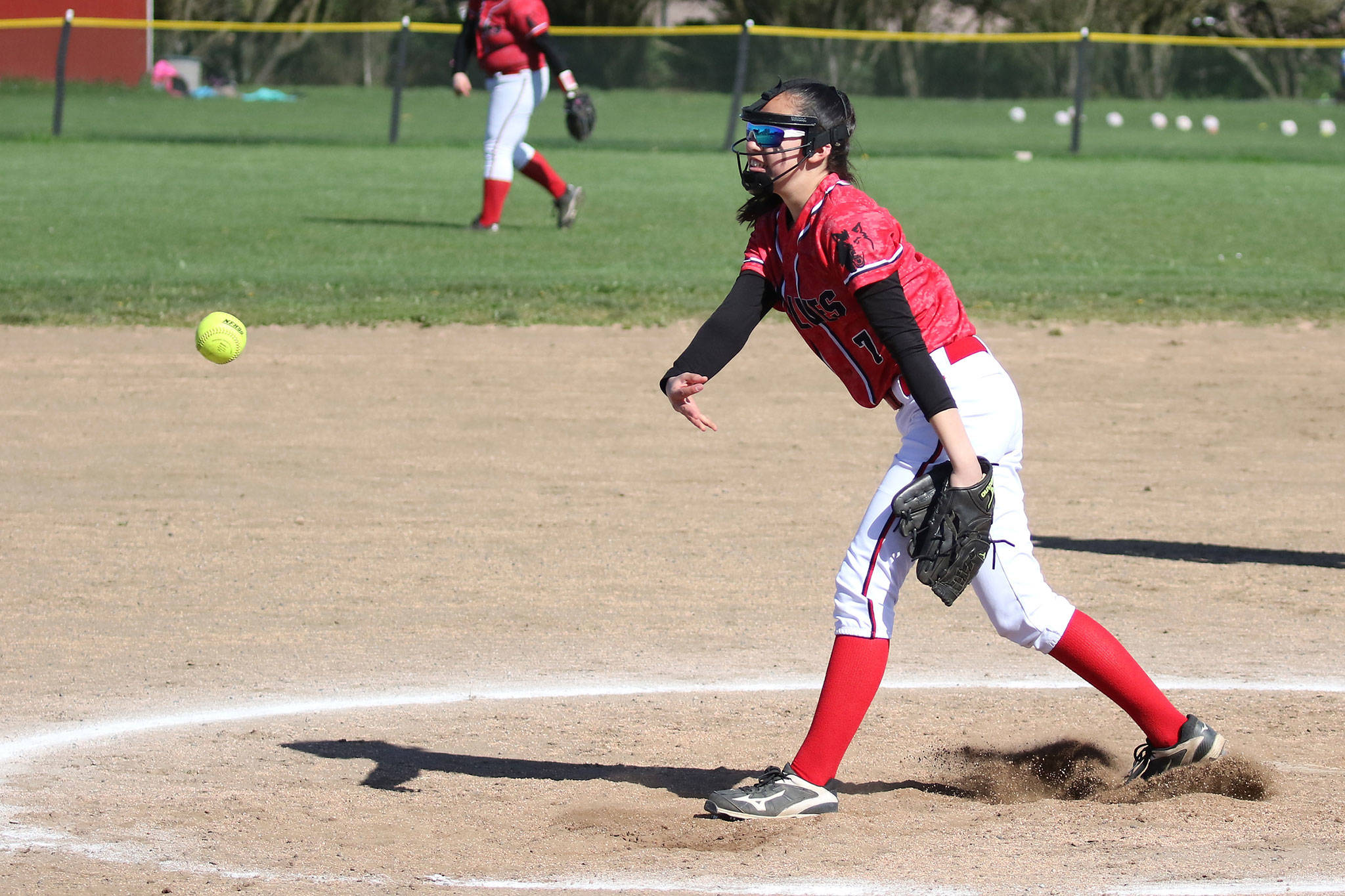 Scout Smith, shown here, combined with Katrina McGranahan to toss a no-hitter. (Photo by John Fisken)
