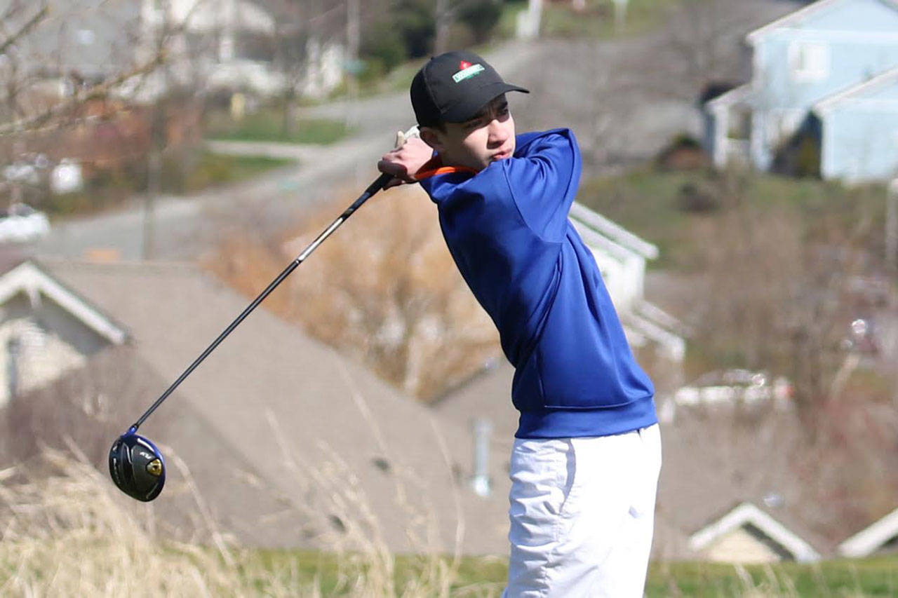 Oak Harbor freshman Nick Krantz finished 62nd in the state golf tournament this week. (Photo by John Fisken)