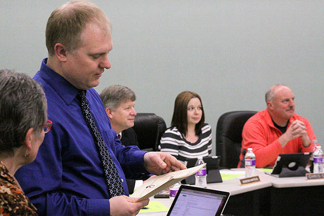 High school principal Duanne Baumann discussed new programs he hopes to bring to the middle and high school this fall. 2017 Whidbey News-Times file photo