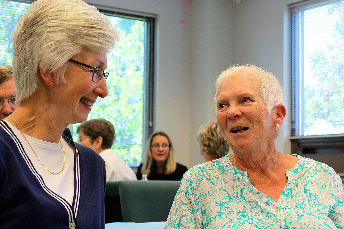 Joan Caldwell of Coupeville was honored for 30 years of service as a volunteer for CASA, organization that advocates on behalf of children who have been removed from homes because of abuse allegations. Judges and others she’s collaborated with over the years attended a reception for her at the courthouse July 12, 2017. A service award in her honor was also established that will be given out to outstanding CASA volunteer annually.