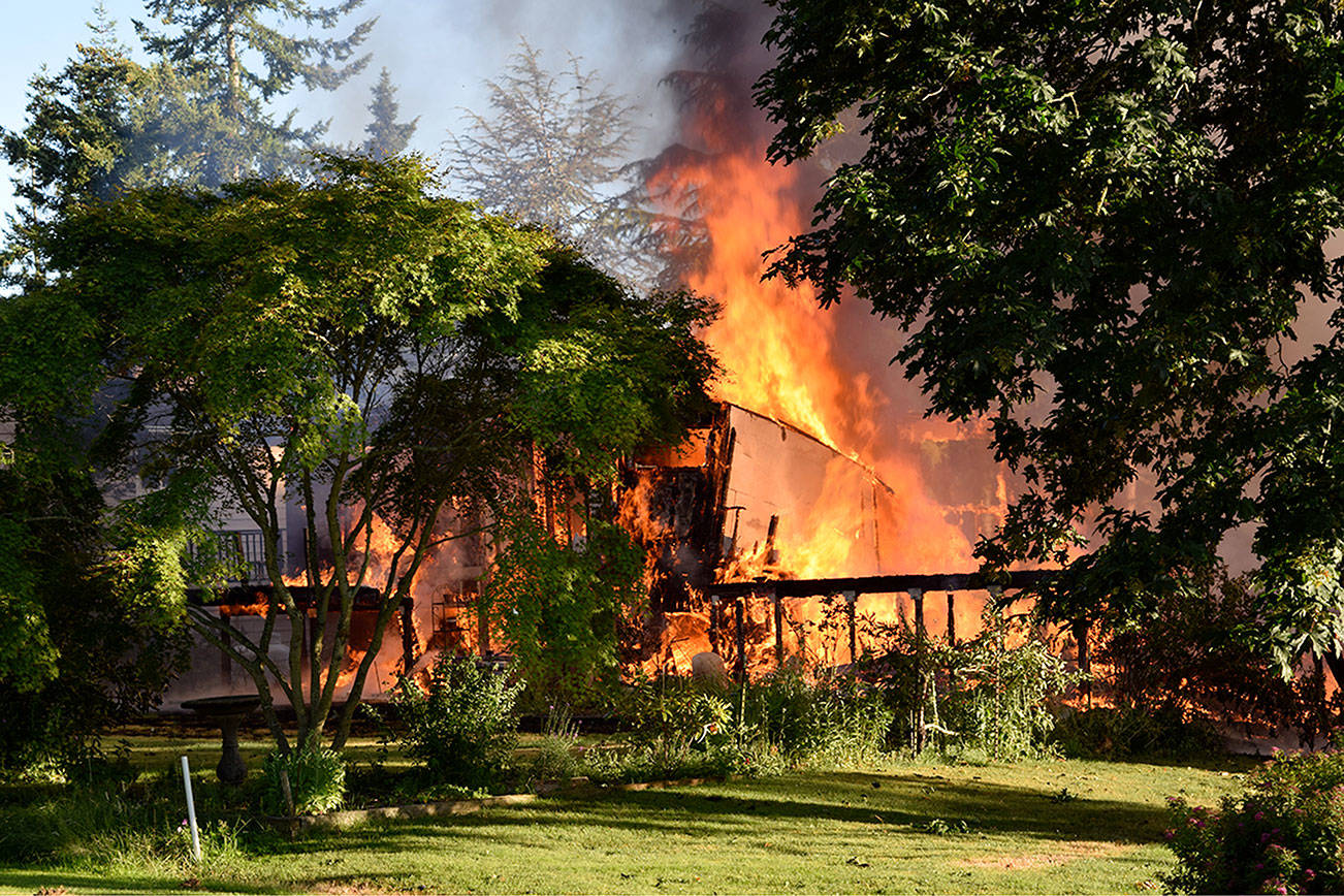 Arson suspected in fire that destroyed house on South Whidbey