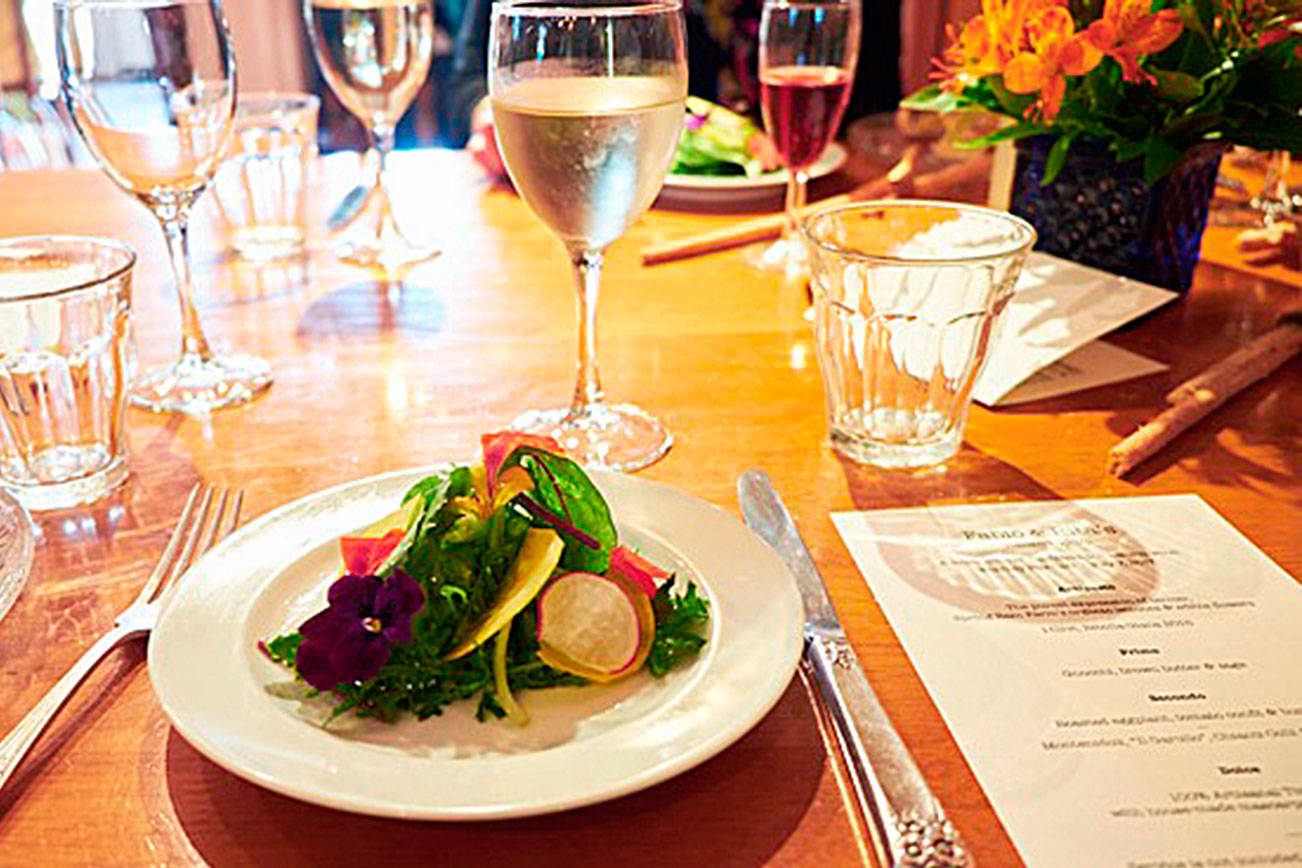This summer, Whidbey Pies Cafe hosted Fabio & Rita’s Italian Pop-Up every First Friday. The cafe, usually open only in daytime, transformed into an evening destination for authentic Italian food prepared by a young couple from Italy, chef Fabio Consonni and sommelier and wine educator, Rita Di Tondo. Outside, Whidbey Pies topped off the four-course meal with live music, wine, beer and of course, pie slices. The last pop-up dinner is Sept. 1.