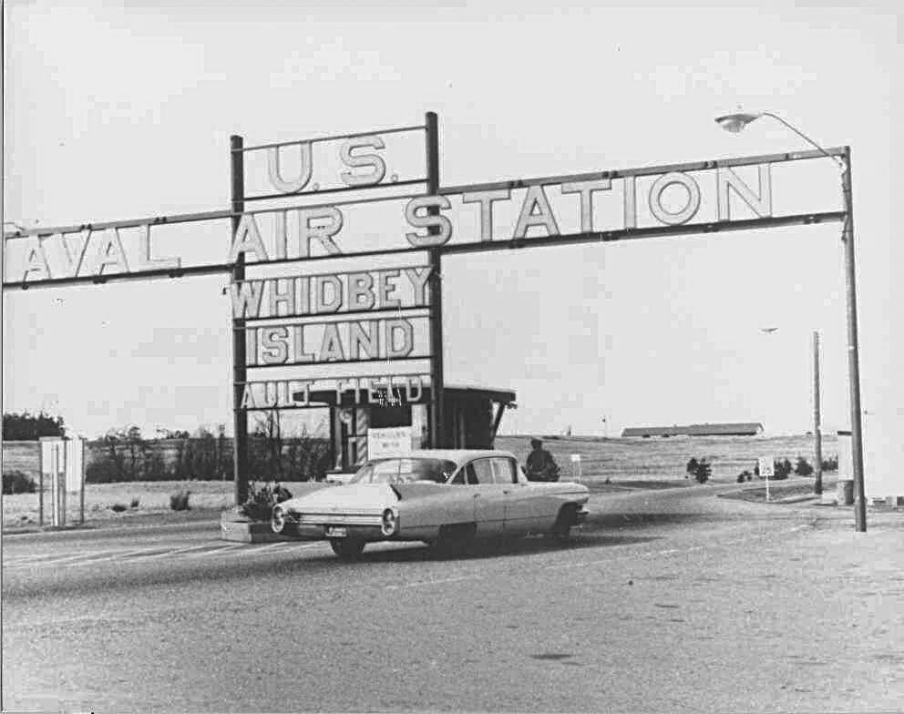 The gate into NAS Whidbey shown in 1960.