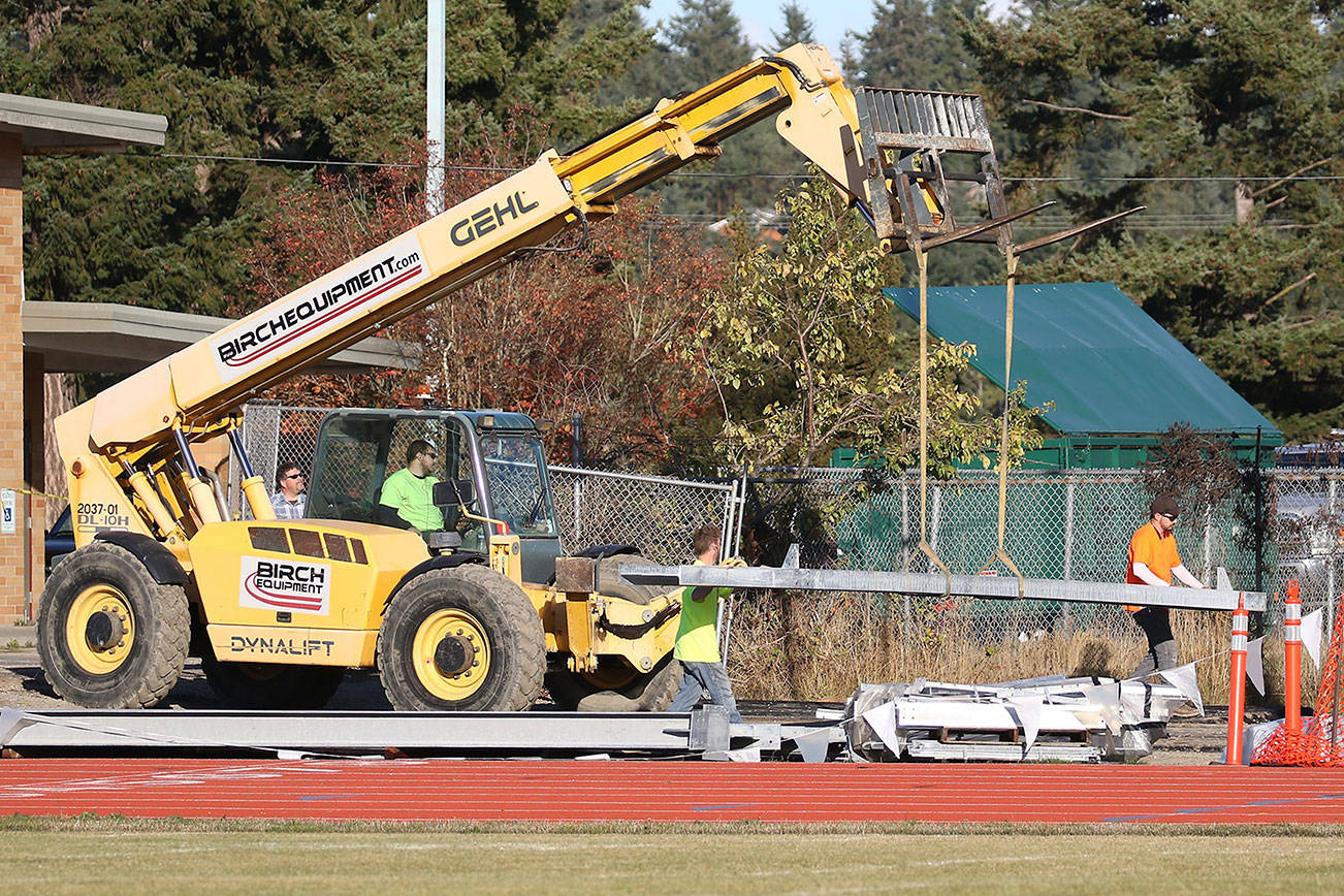 New grandstand at Mickey Clark Field near completion