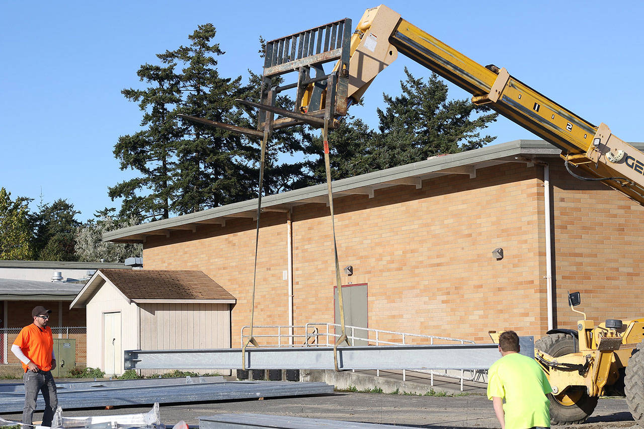 New grandstand at Mickey Clark Field near completion