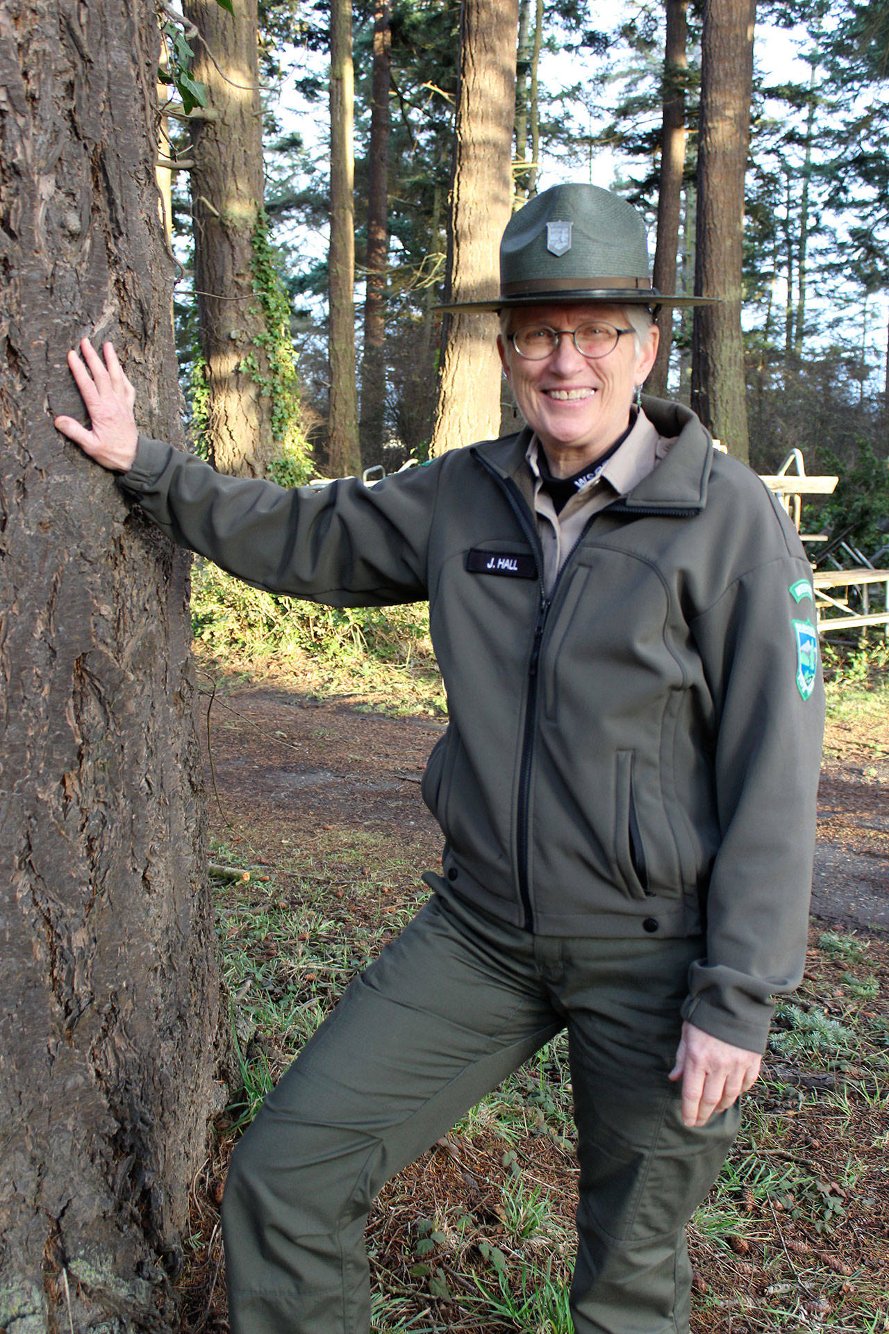 Photo by Patricia Guthrie/Whidbey News-Times                                Interpretive Specialist Janet Hall will be leading a guided hike at Fort Ebey State Park on New Year’s Day, one of 33 outdoor First Day activities organized by Washington State Parks.