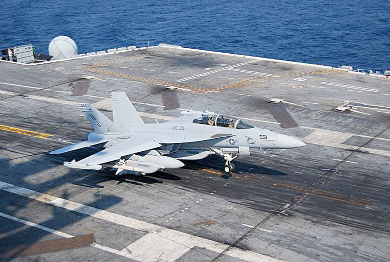 File photo                                EA-18G Growlers are based at Naval Air Station Whidbey Island.