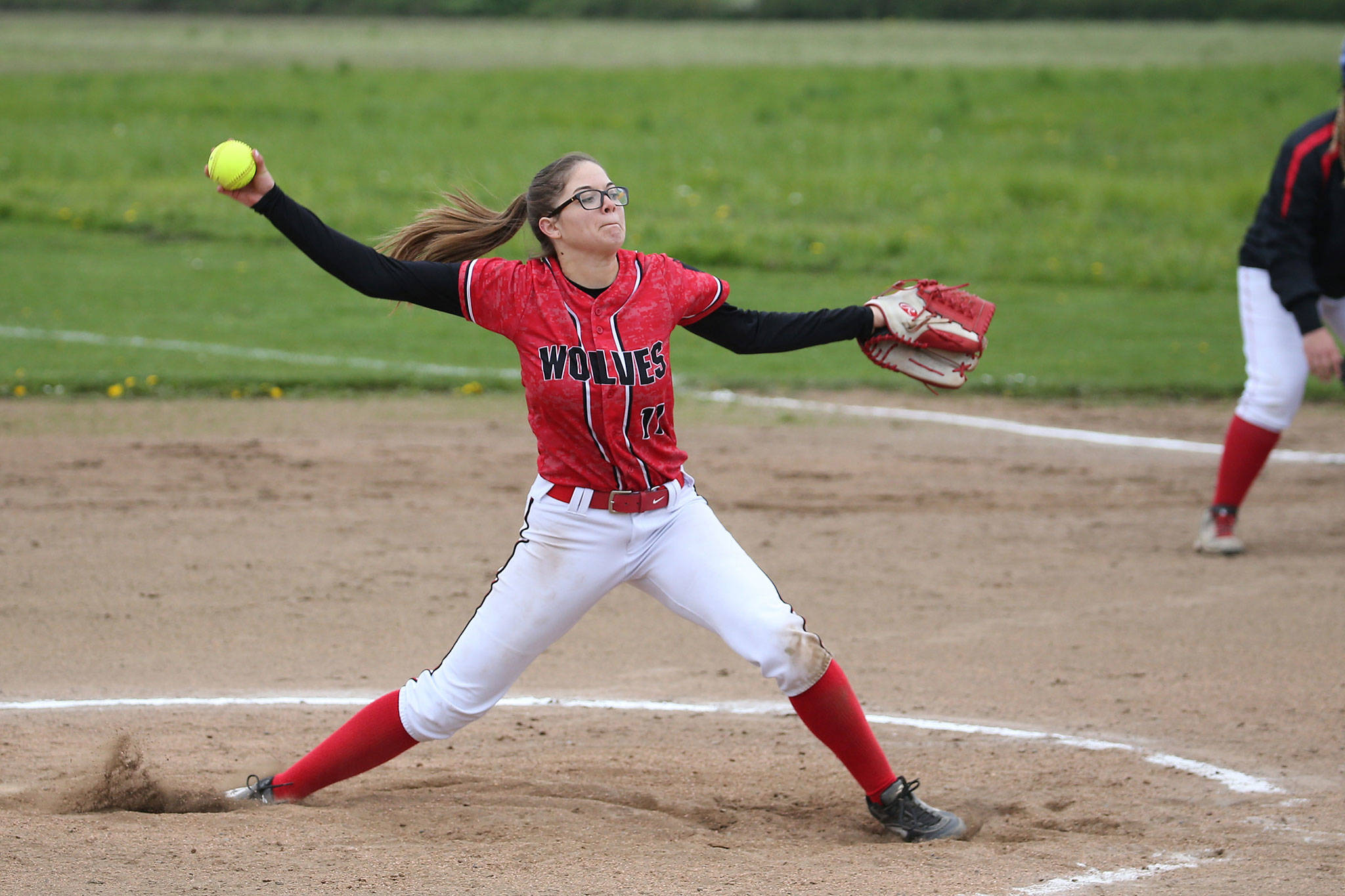 Coupeville pitcher Katrina McGranahan shutout rival South Whidbey Friday. McGranahan also helped out on offense with three hits.(Photo by John Fisken)