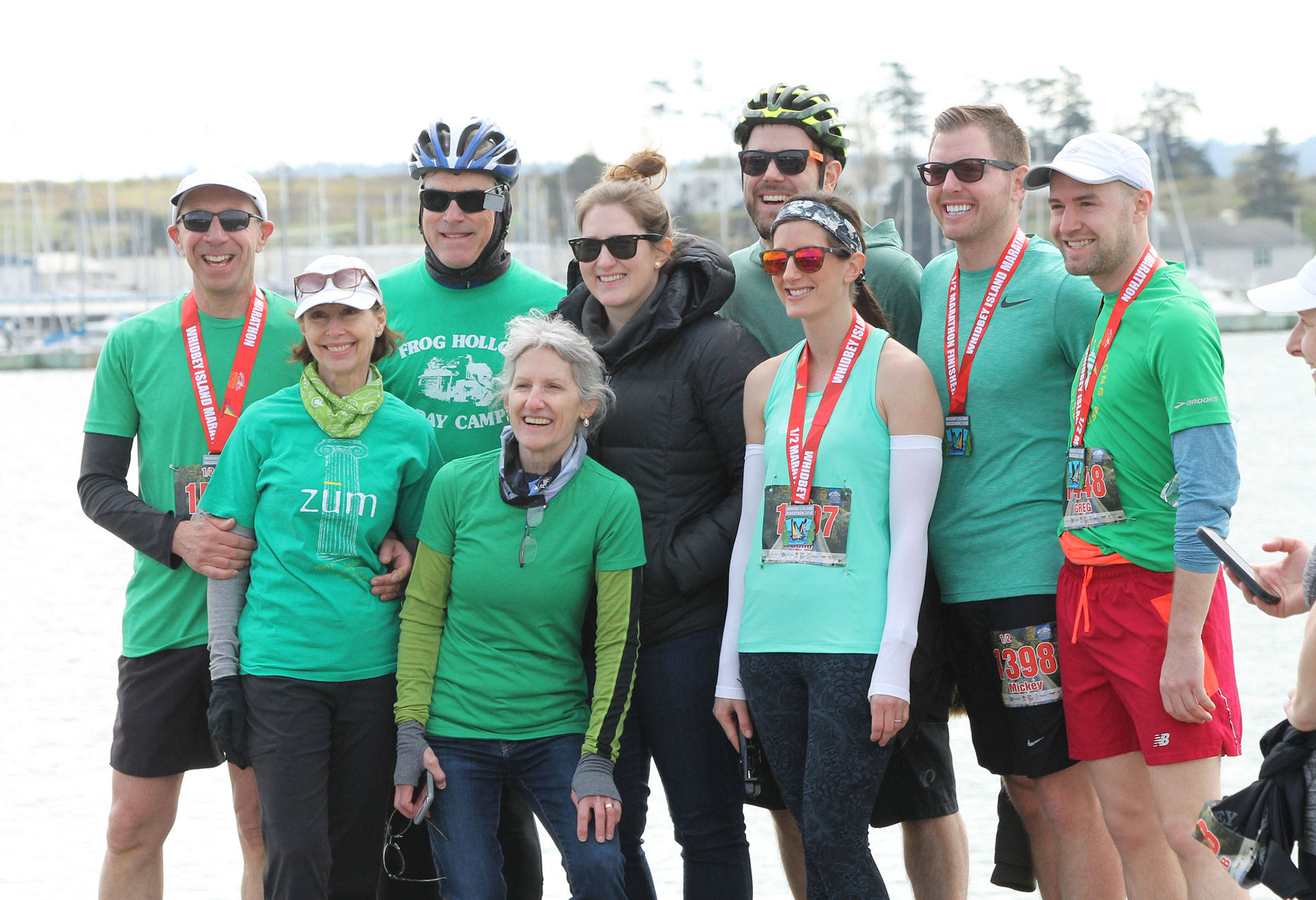 The gang’s all here for the Whidbey Island Marathon. (Photo by Jim Waller/Whidbey News-Times)