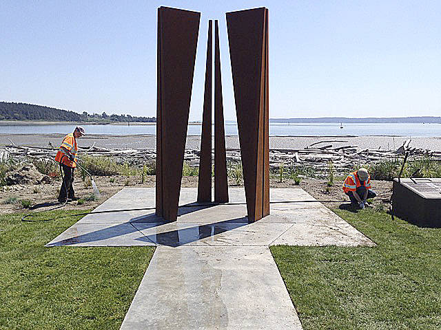 Photos provided.                                Land Claims Founders Sculpture by Richard Nash is both visually striking and educational.