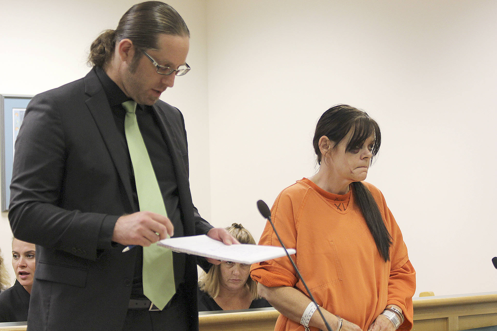 Photo by Jessie Stensland / Whidbey News-Times                                Tina Silvia appears in Island County Superior Court Sept. 3 with attorney David Manni.
