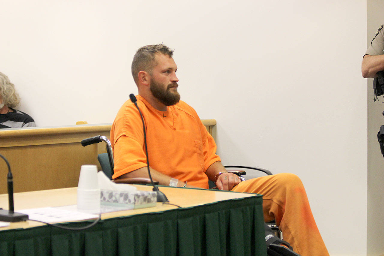 Photo by Jessie Stensland / Whidbey News-Times                                Robert Hill appeared in Island County Superior Court Sept. 3. He is accused of leading a deputy on a motorcycle chase.
