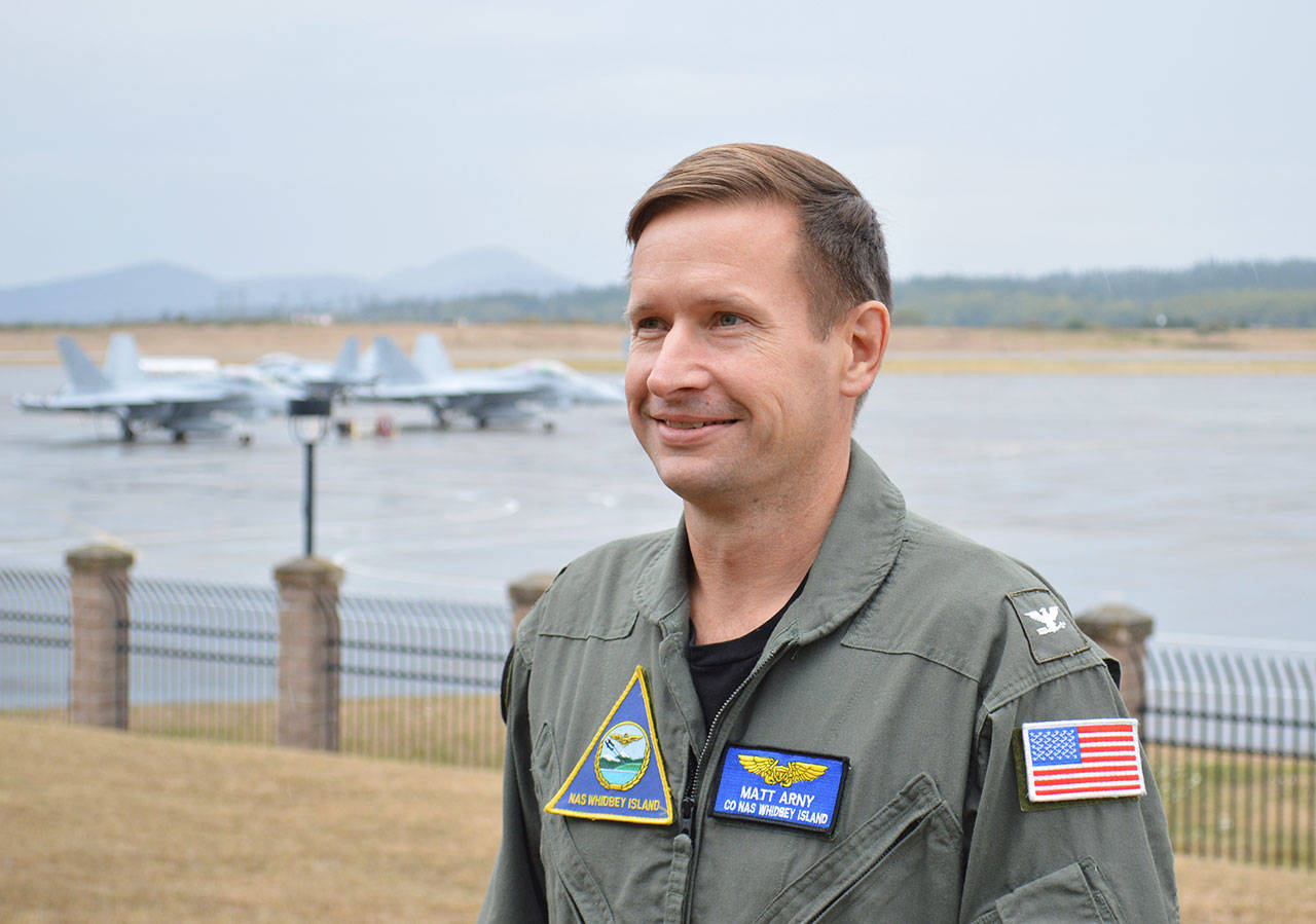 Capt. Matthew Arny became the new commanding officer of Naval Air Station Whidbey Island in August. Photo by Laura Guido/Whidbey News-Times