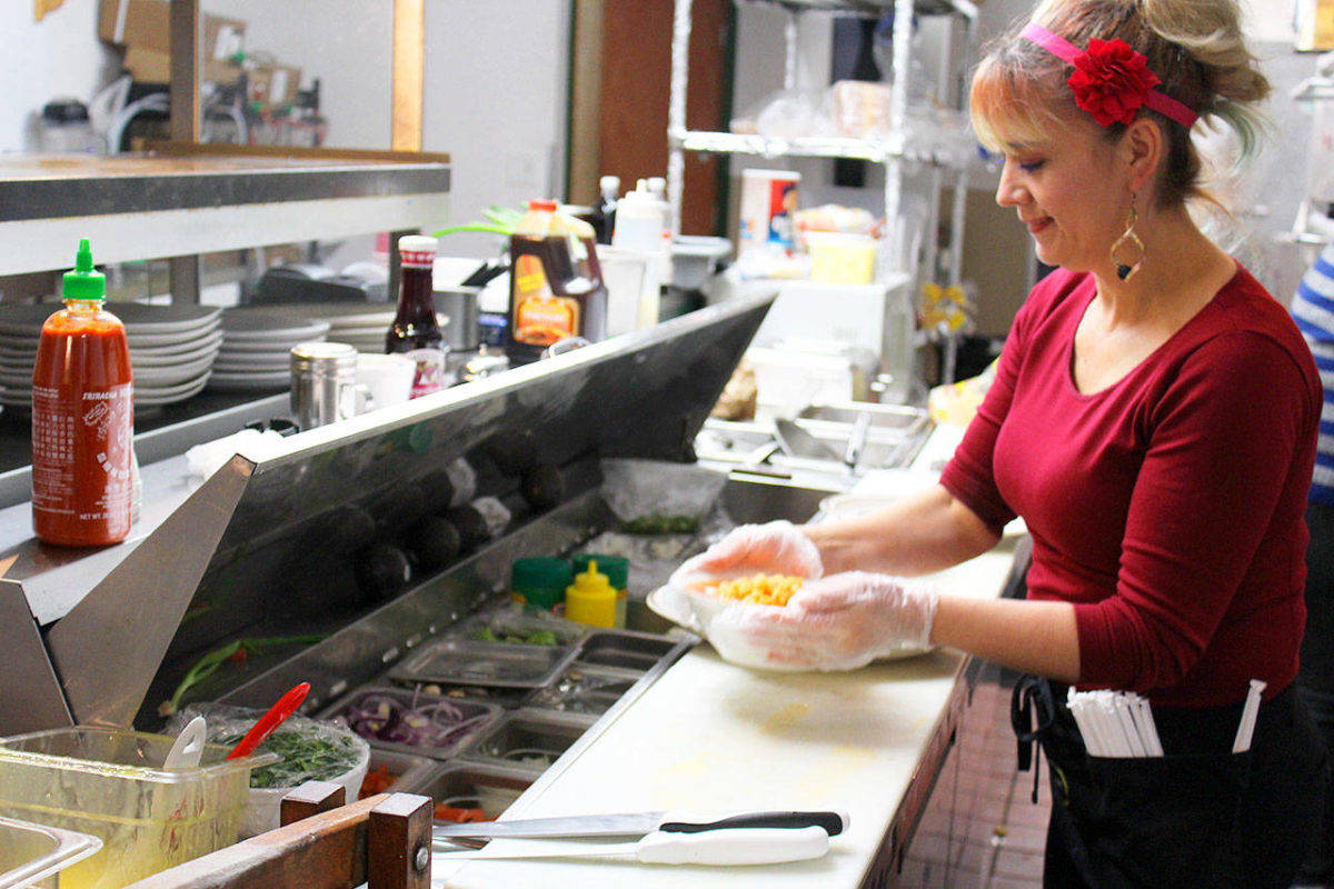 Silvia Acuna is the mother behind “Mom’s cooking” at Noe Jose Cafe, where she creates authenic Mexican dishes for her sons’ restaurant inside Oak Harbor’s Harborside Village. File Photo