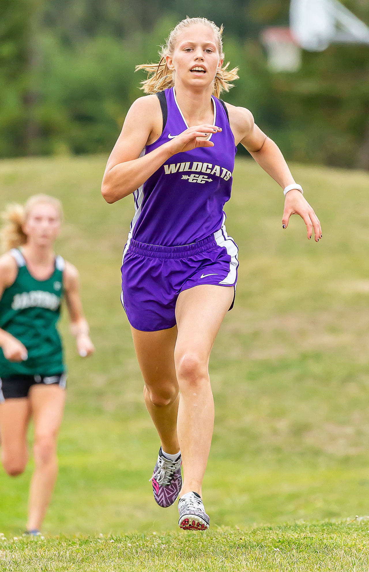 Natalie French, who took sixth overall, was second among Oak Harbor girls.(Photo by John Fisken)
