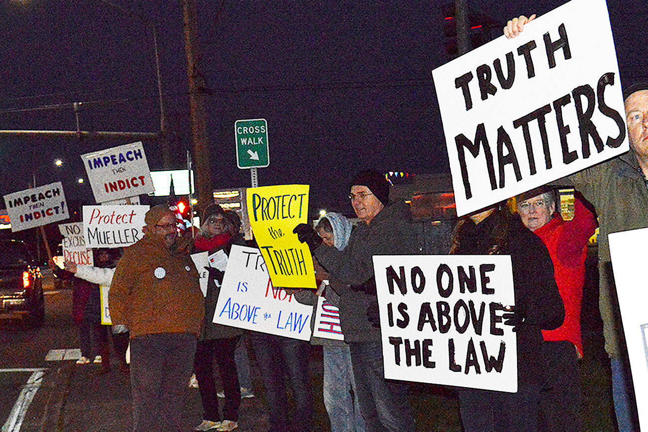 Protest over AG’s firing held in Oak Harbor Thursday